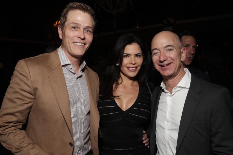 Patrick Whitesell, Lauren Sanchez and Jeff Bezos in 2016