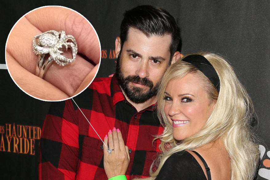 Bridget Marquardt went from a bunny to a spider when she accepted her creepy-crawly engagement ring from horror film director Nick Carpenter.