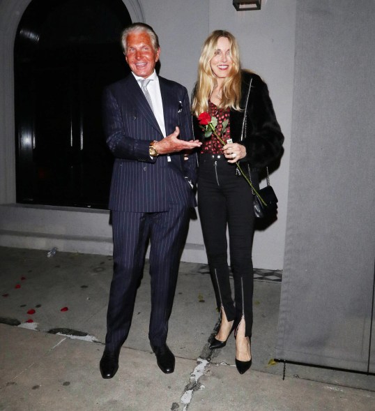 George Hamilton is as tan as ever out to dinner with Alana Stewart at Craig's in West Hollywood.