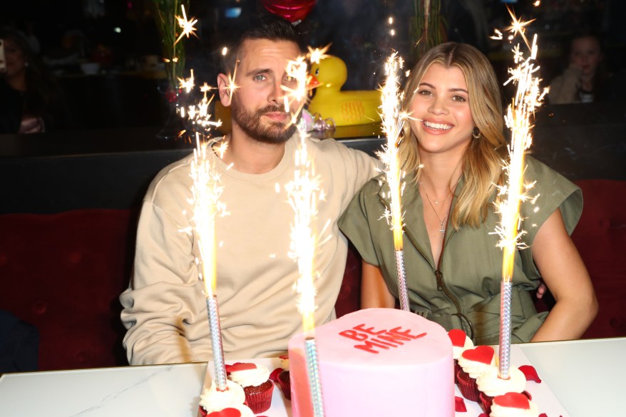 Scott Disick and Sofia Richie celebrate Valentine's Day at the Sugar Factory in San Diego.