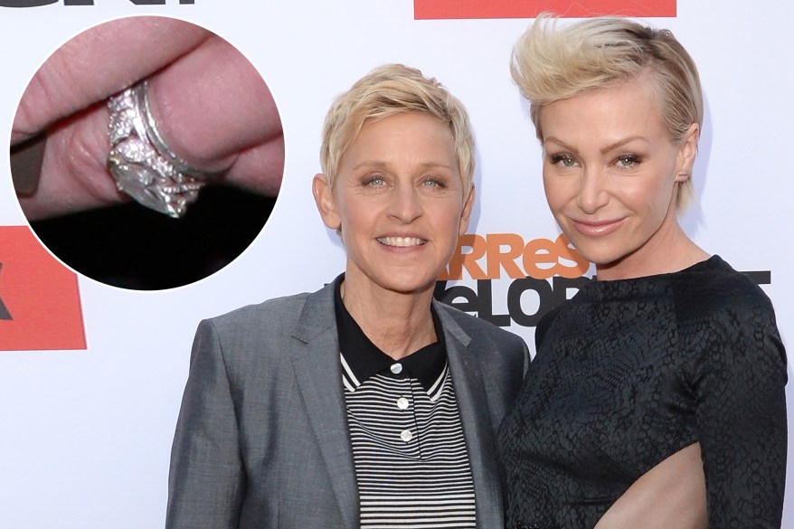 Ellen DeGeneres popped the question to Portia de Rossi with a 3-carat Neil Lane marquise diamond ring.