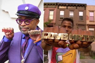 Spike Lee and a still from "Do The Right Thing."