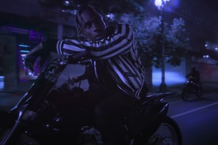 Travis Scott in his Saint Laurent-produced "Can't Say" music video
