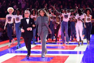 Tommy Hilfiger and Zendaya during the finale of their fashion show