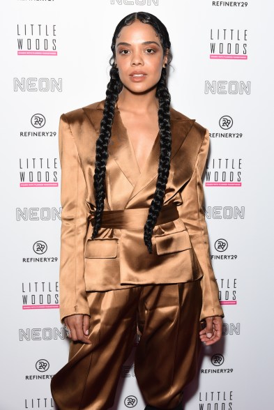 Tessa Thompson attends premiere of Refinery 29's "Little Woods" in Los Angeles.