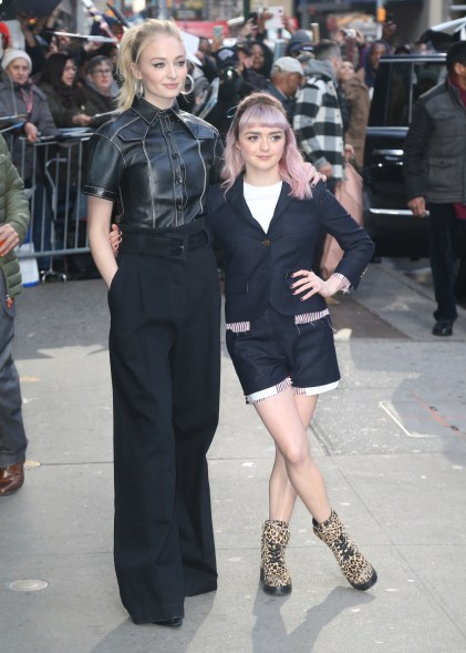 Sophie Turner and Maisie Williams promote "Game of Thrones" at "Good Morning America."