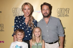 Naomi Lowde-Priestley, Jason Priestley, and their kids in 2016.