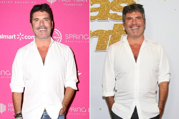 Simon Cowell in May 2019 (left) and September 2019 (right).