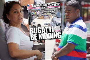 Jocelyn Madulid and Tracy Morgan with today's New York Post cover