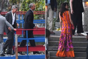George Clooney, Barack Obama and Amal Clooney in Lake Como, Italy.