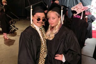 Amanda Bynes and a friend graduate from FIDM