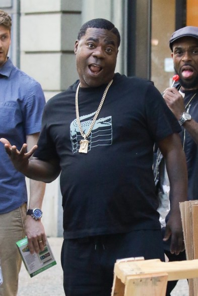 Tracy Morgan looks in good spirits after his car crash in New York.