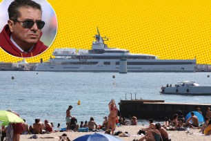Dany Snyder and his $180m yacht in Cannes.