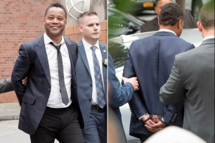 Cuba Gooding Jr. leaves the police station in handcuffs