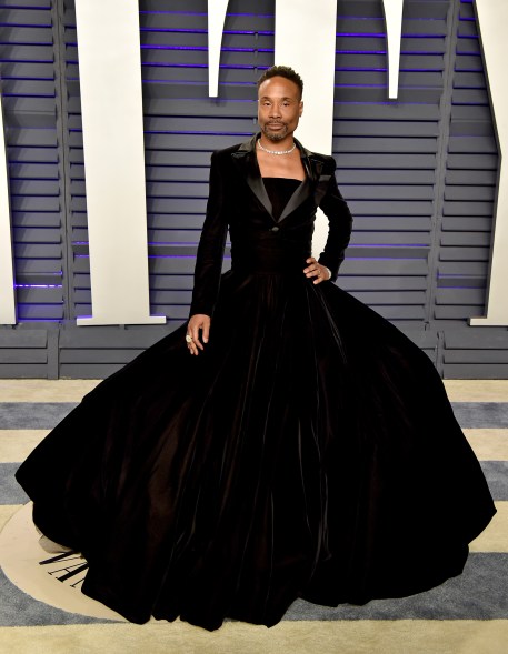 In his show-stopping Christian Siriano look at the Vanity Fair Oscar party.