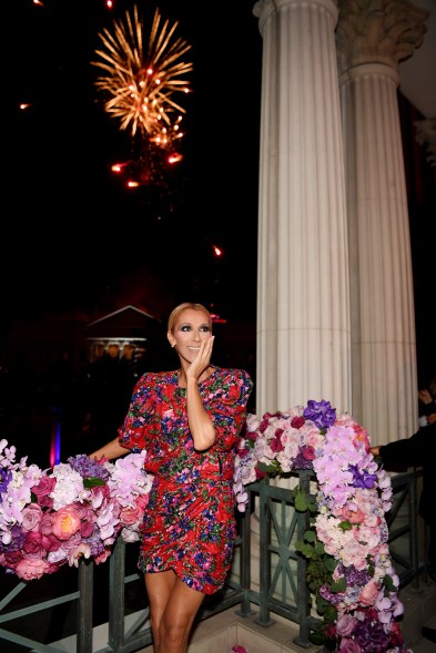 Celine Dion marks the end of her successful Las Vegas residency at The Colosseum with a fireworks celebration at Mr. Chow at Caesar's Palace in las Vegas.