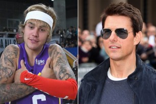 Justin Bieber (left) and Tom Cruise