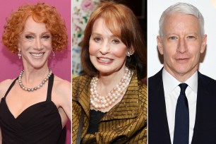 Kathy Griffin, Gloria Vanderbilt and Anderson Cooper