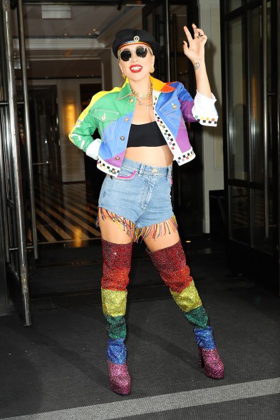 Drag queens, pop divas and TV stars alike are stepping out in their brightest, boldest looks to celebrate NYC Pride this weekend — like Lady Gaga, who wore vibrant rainbow-colored Versace to surprise fans with a performance at the historic Stonewall Inn.