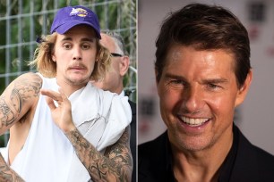 Justin Bieber (left) and Tom Cruise