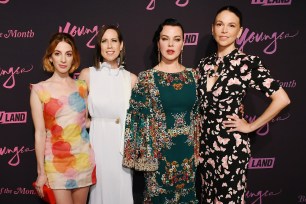 Molly Bernard, Miriam Shor, Debi Mazar, and Sutton Foster at the "Younger" Season 6 premiere party.