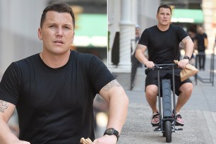 Sean Avery riding his scooter on June 13th 2017.
