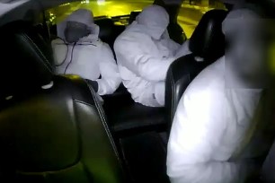 Video grab of that is believed to show the Osundairo brothers in a taxi on their way to meet Jussie Smollett