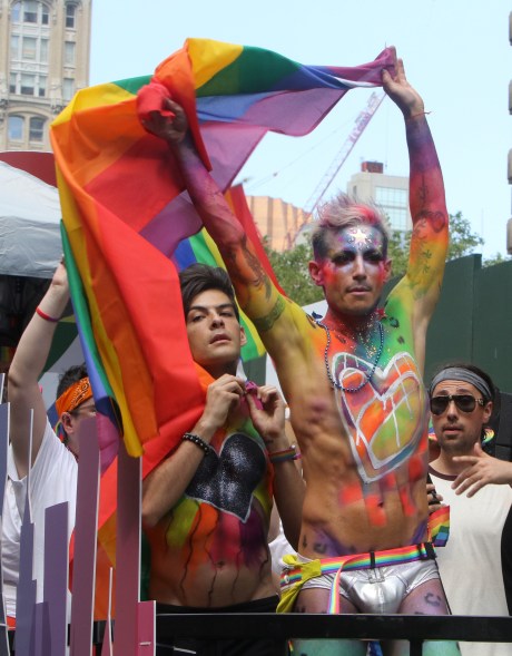 Frankie Grande wore next to nothing, opting for body paint and undies.