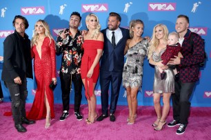 Justin Bobby Brescia, Stephanie Pratt, Frankie Delgado, Ashley Wahler, Jason Wahler, Audrina Patridge, Heidi Pratt, Gunner Pratt and Spencer Pratt of "The Hills: new Beginnings,"