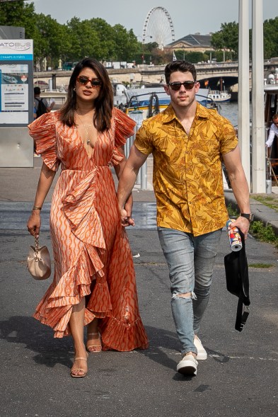 Priyanka Chopra and Nick Jonas step out in Paris.