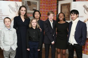 Angelina Jolie and her children Knox Leon Jolie-Pitt, Vivienne Marcheline Jolie-Pitt, Pax Thien Jolie-Pitt, Shiloh Nouvel Jolie-Pitt, Zahara Marley Jolie-Pitt and Maddox Chivan Jolie-Pitt