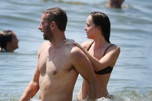 Chris Martin and Dakota Johnson in the Hamptons.