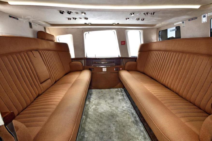 The inside of Jeffrey Eptsein's helicopter.