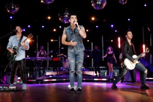 The Jonas Brothers perform for the VMAs in Asbury Park, New Jersey.