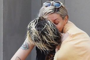 Kristen Stewart kissing screenwriter Dylan Meyer