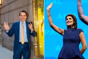 Anthony Scaramucci and Nikki Haley in 2019