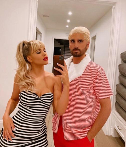 Sofia Richie as Barbie and Scott Disick as Ken