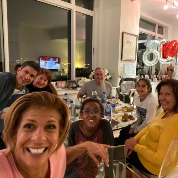 The newly engaged Hoda Kotb celebrated with her fiancé Joel Schiffman and family. "We celebrated thanksgiving.. a couple of belated birthdays.. and threw in a mini ice cream party. We have a lot to be thankful for❤️"