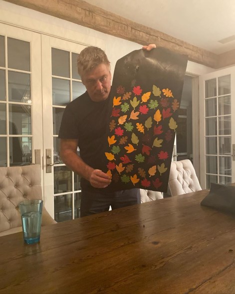 Alec Baldwin got crafty. "Some people have leftover turkey. I have leftover table decorations. So, I made this. This is a piece I call LEFTOVER. #Artismylife," he wrote.