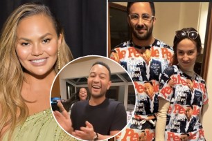 Chrissy Teigen surprised John legend with his "People" cover on pajamas.