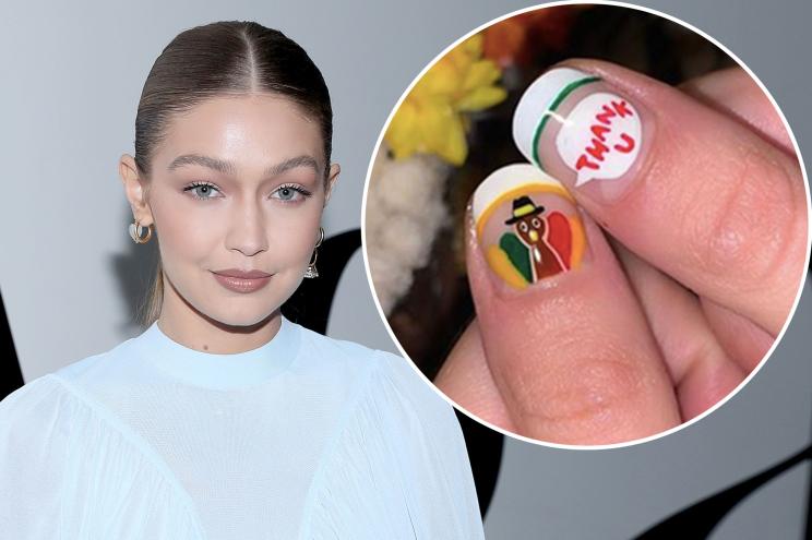 Gigi Hadid's Thanksgiving manicure