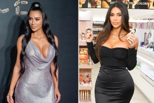 Kim Kardashian in December of 2018 and on October 24th 2019.