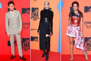 Niall Horan, Dua Lipa and Halsey at the 2019 MTV EMAs