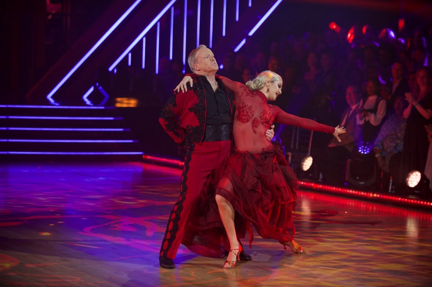 He looked saucy in red for his paso doble routine.