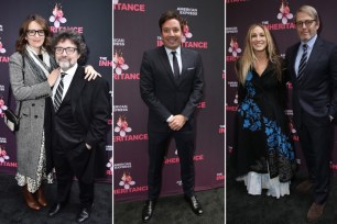 From left: Tina Fey and Jeff Richmond, Jimmy Fallon and Sarah Jessica Parker and Matthew Broderick