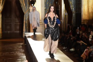 Bella Hadid walking Vivienne Westwood's Women's Fall-Winter 2020-2021 show.