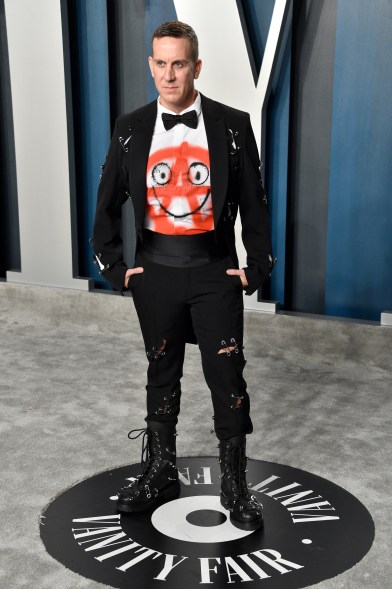 Jeremy Scott has fun with anarchy at the 2020 Vanity Fair Oscar Party.