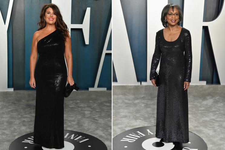 Monica Lewinsky and Anita Hill at the Vanity Fair Oscar party