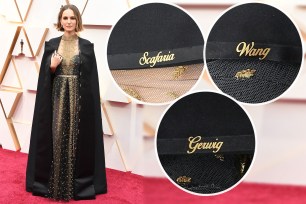 Natalie Portman arrives at the 2020 Oscars