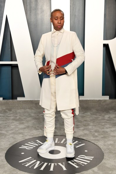 Lena Waithe looks cool at the 2020 Vanity Fair Oscar Party